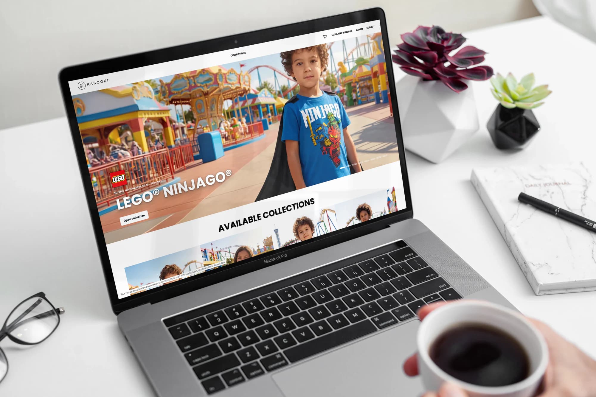 LEGOLAND Preorder Shop collection storefront shown on a laptop
