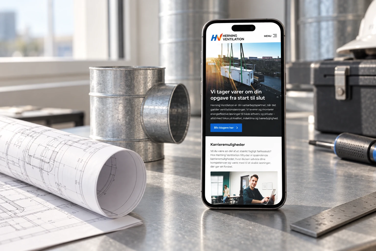 Herning Ventilation website — supplerende visning