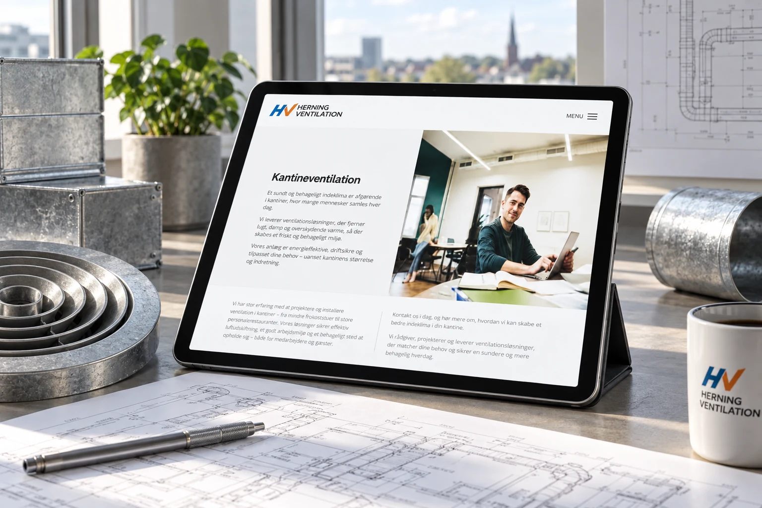 Herning Ventilation website — Projektet tæt på